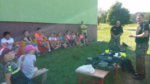 Spotkanie funkcjonariuszy SG z Lipska z dziećmi 