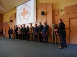 Uroczystość wręczenia odznaczeń zasłużonym krwiodawcom 