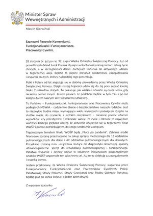 List pana ministra Marcina Kierwińskiego 