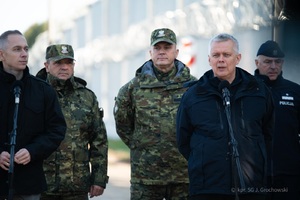 Konferencja prasowa na granicy polsko-białoruskiej 