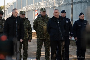 Konferencja prasowa na granicy polsko-białoruskiej 